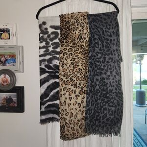 Elegant Animal Print Scarf Trio
